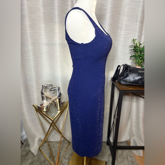 Sequin Hearts Navy Midi Dress - Picture 5 of 8